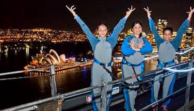 Dancers light up Sydney Harbour Bridge for Diwali