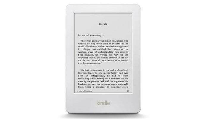 Now, read your favourite e-books on Amazon&#039;s white touchscreen Kindle