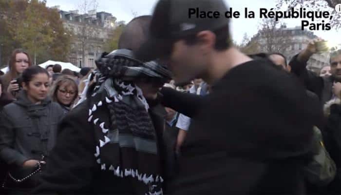 See how terror-hit Paris responds to a Muslim man&#039;s free hug offer