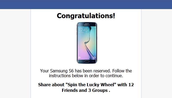 Spin the Wheel and win Samsung Galaxy S6 edge