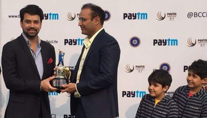 BCCI felicitates Virender Sehwag at Feroz Shah Kotla