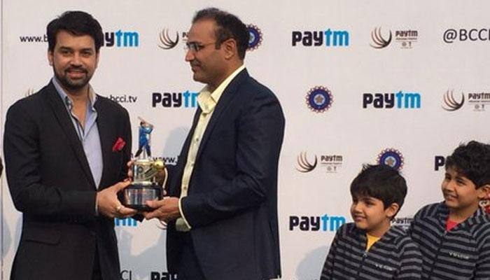 BCCI felicitates Virender Sehwag at Feroz Shah Kotla