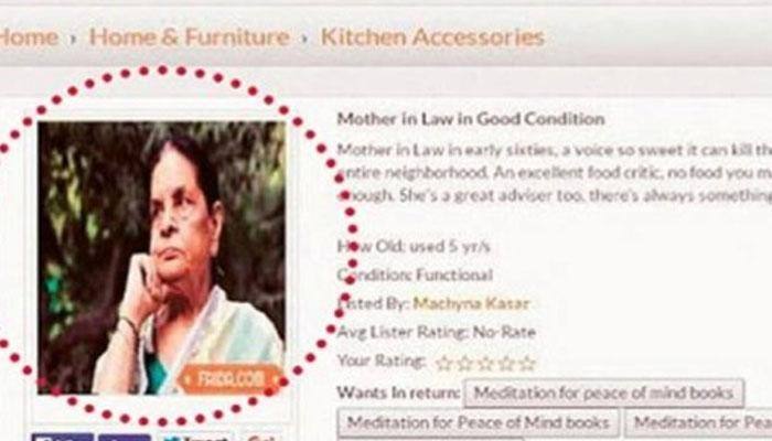 OMG! Angry woman posts &#039;&#039;healthy mother-in-law&#039;&#039; on sale ad online