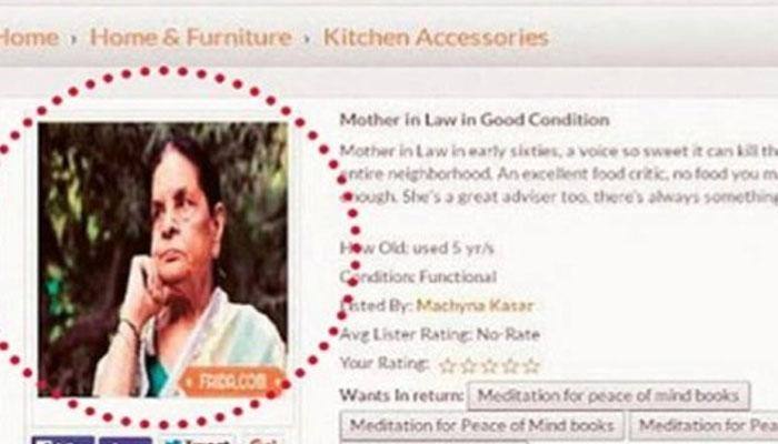 OMG! Angry woman posts ''healthy mother-in-law'' on sale ad online