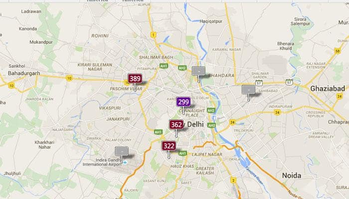 Air Pollution: Saturday&#039;s Real-time Air Quality Index Visual Map in Delhi