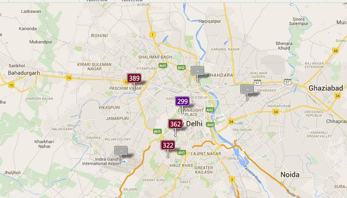 Air Pollution: Saturday's Real-time Air Quality Index Visual Map in Delhi