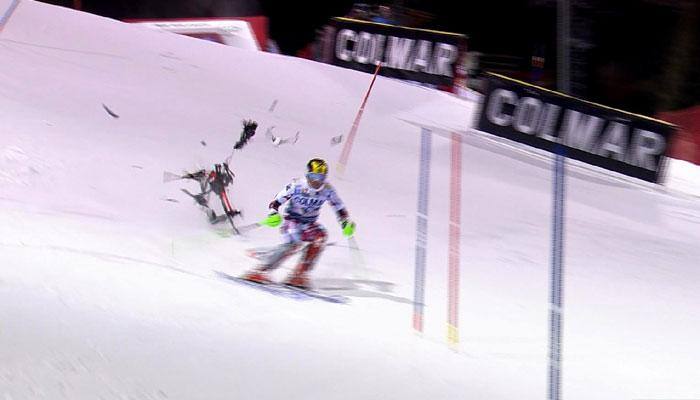 WATCH: OMG! Falling drone &#039;almost kills&#039; skiing champion Marcel Hirscher in Italy