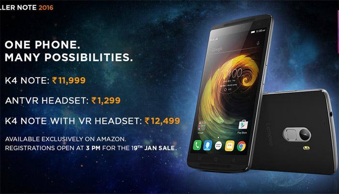 Lenovo K4 Note launched in India at Rs 11,999; registration open for sale on January 19