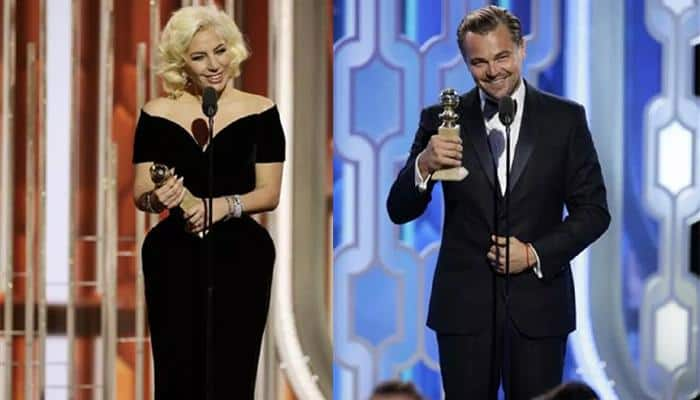 Golden Globe: Leonardo Di Caprio&#039;s priceless reaction as Lady Gaga passes by!