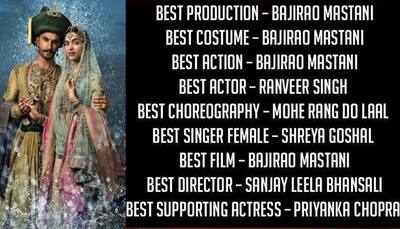 'Bajirao Mastani' wins big at Filmfare, Ranveer Singh ecstatic over 9 awards in film's kitty!