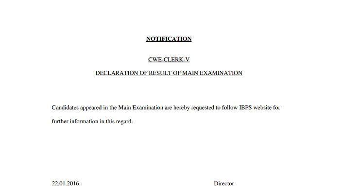 IBPS clerk V mains exams results to be announced soon; notification out