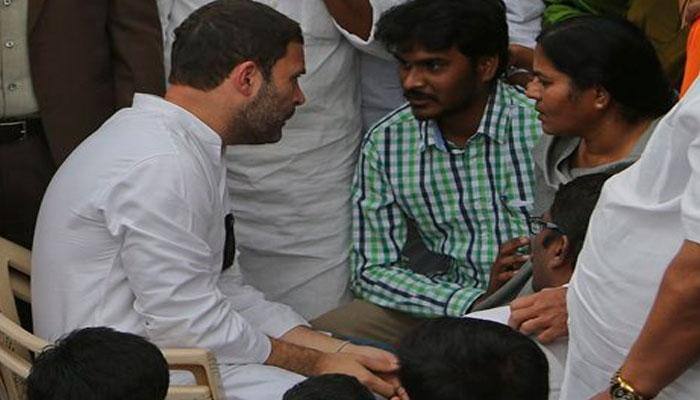   Rahul Gandhi joins hunger strike at Hyderabad University: As it happened