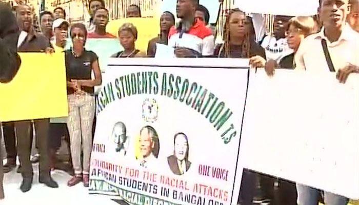 African students protest against attack on Nigerian in Hyderabad