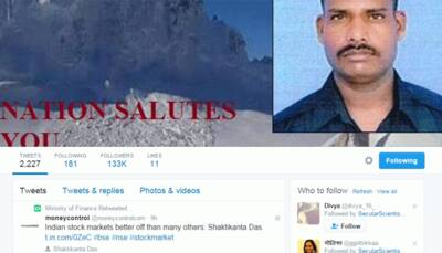 Union Finance Ministry puts Hanumanthappa's photo on its twitter handle