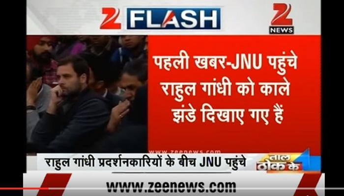 WATCH: When Rahul Gandhi greeted with black flags at JNU 