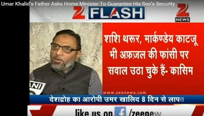 JNU row: If Rajnath guarantees security, my son will surrender, says Umar Khalid's father