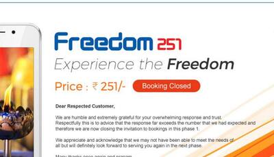Ringing bells abruptly closes booking for Freedom 251