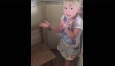 Three-year-old turns her younger sister 'into a zebra'! - Watch