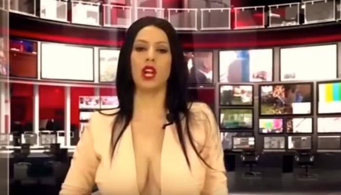 Albanian newsreaders strip down to boost audience