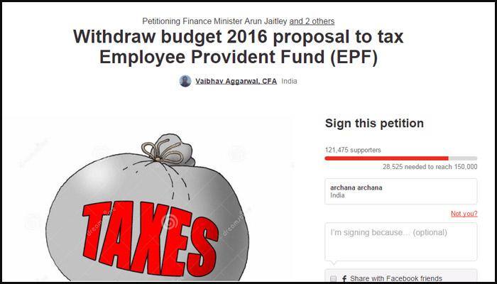 Online campaign against EPF tax gets over 1 lakh support