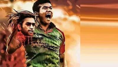 Asia Cup 2016: Picture of Bangladesh pacer Taskin Ahmed holding chopped head of Mahendra Singh Dhoni goes viral