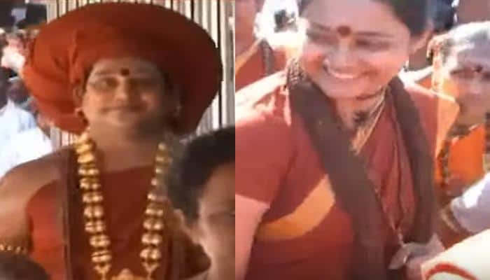 Watch: Swami Nithyananda and Ranjitha, once embroiled in sex scandal, visit Tirumala in new look