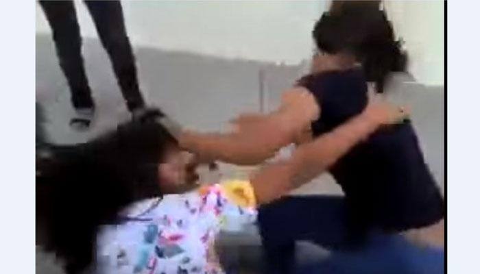 WATCH: Girls thrash each other mercilessly amid background chants of &#039;Jai Shri Ram&#039;; video goes viral