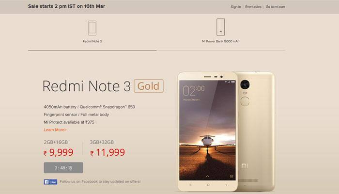 Xiaomi Redmi Note 3 third flash sale begins 