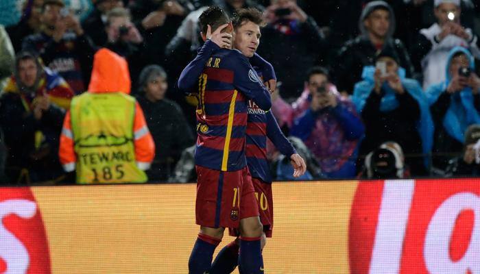 Champions League: FC Barcelona&#039;s terrific trio of Neymar, Suarez, Messi down Arsenal FC to reach last eight