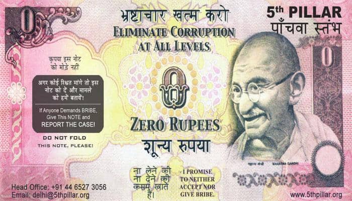 New weapon in the fight against corruption – 'Zero Rupee Notes'