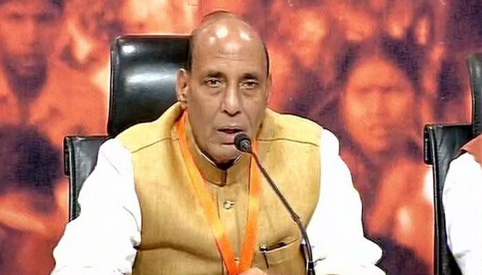 Political dissent OK but can&#039;t accept anti-nationalism: Rajnath Singh at BJP meet