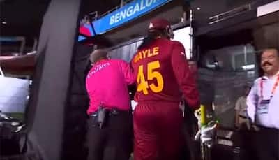VIDEO: Fourth umpire bars Chris Gayle from batting, drags him off the field