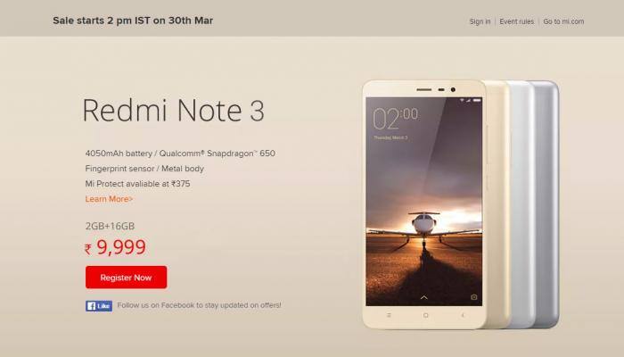 Xiaomi Redmi Note 3 next flash sale in India on March 30