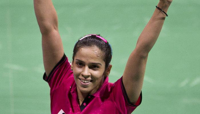 Saina Nehwal receives Padma Bhushan from president Pranab Mukherjee