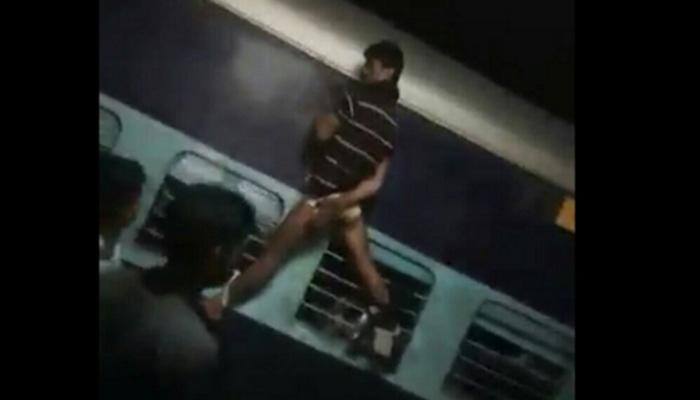Man tied to a train's window for drinking water without permission
