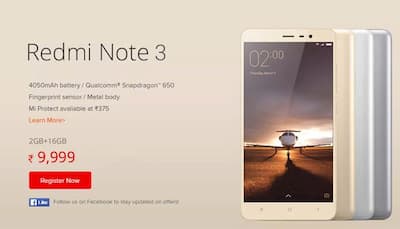 Xiaomi Redmi Note 3 fifth round of flash sales in India today