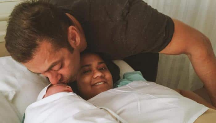 Awwdorable! Salman Khan visits Arpita Khan Sharma&#039;s baby boy Ahil for the first time – See pic