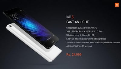 Xiaomi Mi 5 to go on sale shortly, priced at Rs 24,999