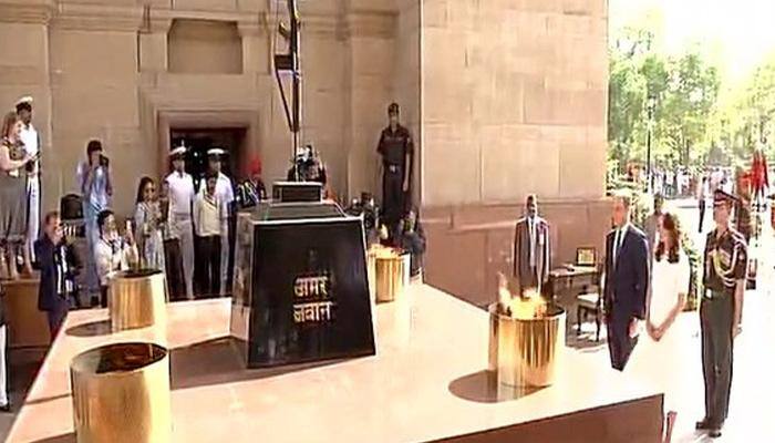 Prince William, Kate Middleton pay homage at India Gate&#039;s Amar Jawan Jyoti 