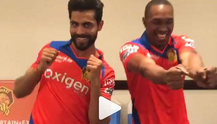 WATCH: Dwayne Bravo, Ravindra Jadeja dancing on Champion song in Gujarat Lions jersey