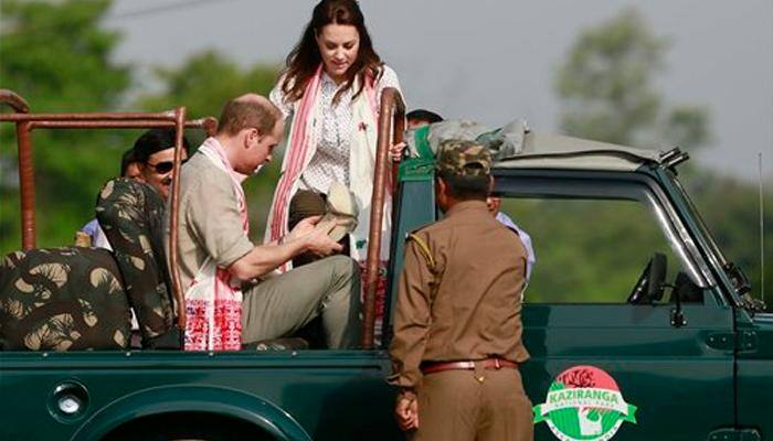 British royal couple encounter rhino in Kaziranga National Park - Watch