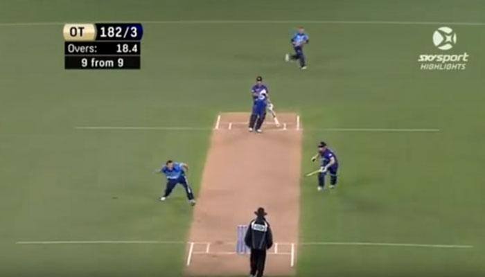 WATCH: Unbelievable cricket moment - Two batsmen out off same ball!