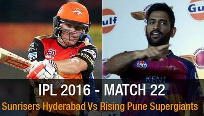 Indian Premier League 2016: Sunrisers Hyderabad vs Rising Pune Supergiants - As it happened...