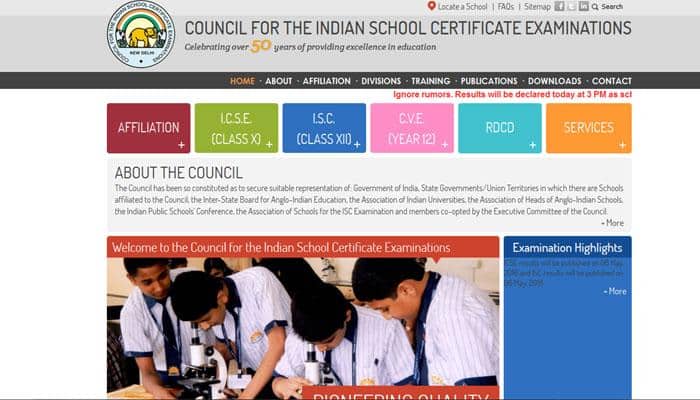 Cisce.org ICSE Results 2016: CISCE ICSE Class 10th X Result 2016 to be announced &#039;in an hour&#039;