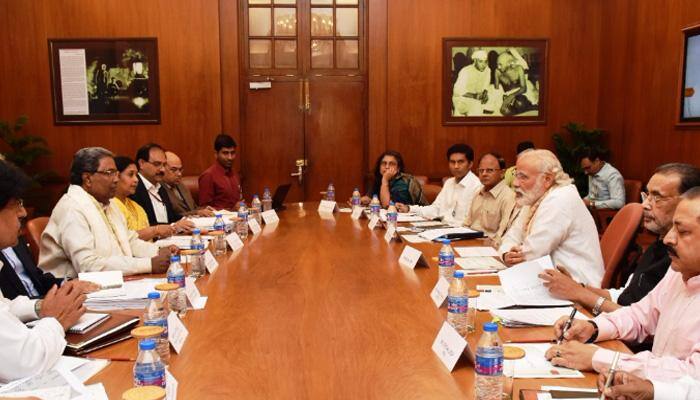 PM Modi meets CMs of UP, Maharashtra, Karnataka over drought