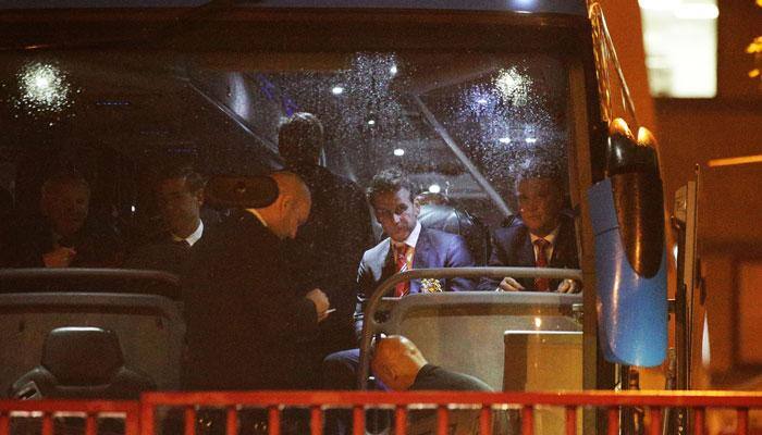 WATCH: Shocking video! Manchester United team bus attacked at Boleyn Ground