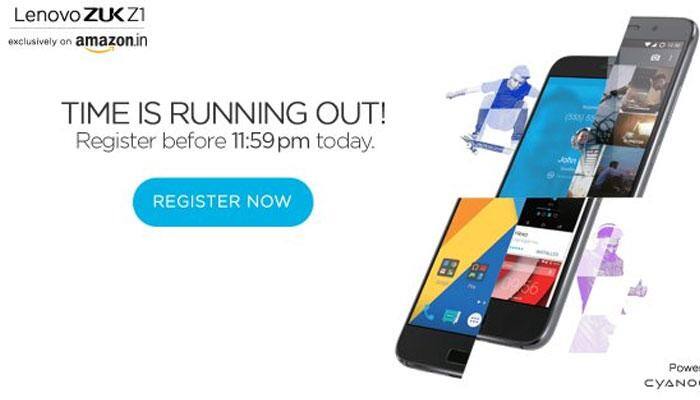 Last day to register for Lenovo ZUK Z1, flash sale on May 19