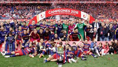 Copa del Rey: Barcelona edge out Sevilla in bad-tempered final