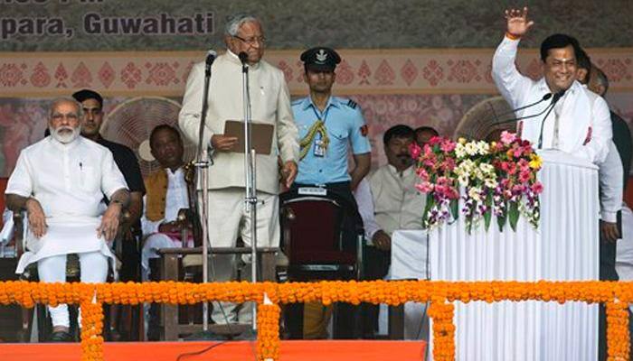 Sarbananda Sonowal takes charge as Assam’s first BJP CM, PM Modi attends his swearing-in