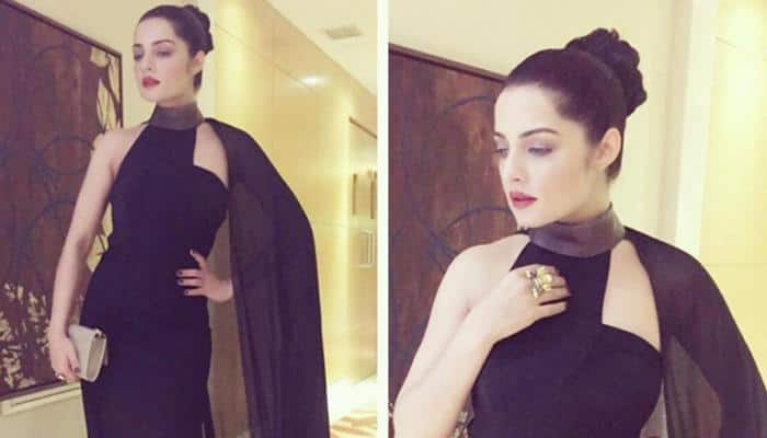 Celina Jaitly sizzles in elegant black gown and red lips at red carpet in Dubai – See pic